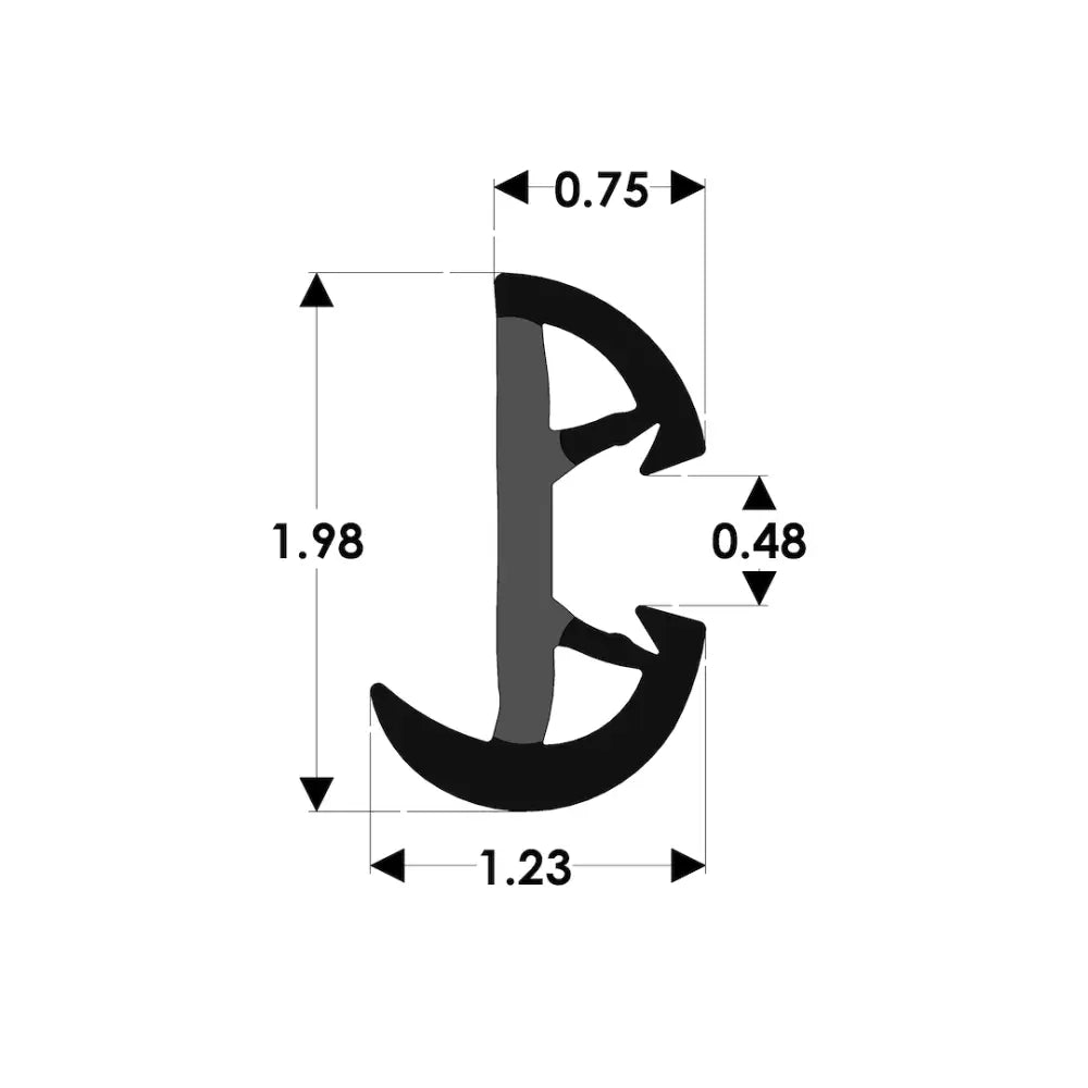 Taco Metals Features Predrilled For Fasteners Boat Rub Rail V11-9993BBK80-2 - Supro-Flex RR Kit Insert Overl