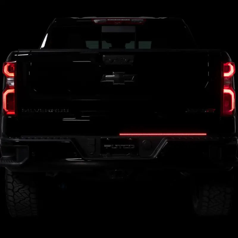 Tailgate Light LED; 60 Inch Flexible Bar; Clear Lens; Red Running/ Brake/ White Reverse/ Amber Turn Signals; Tinted