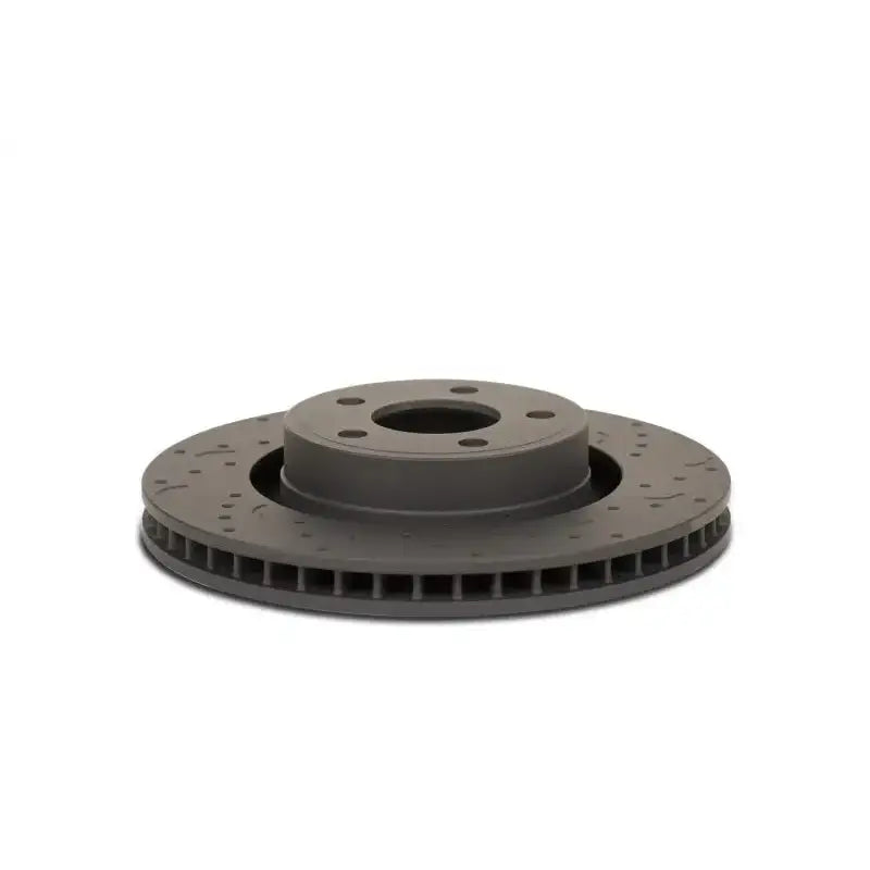 Dark gray vented drilled Talon Street Rotor B for high-performance street riding