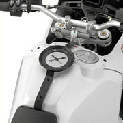 Motorcycle tank bag mount with X emblem for Tanklock Mount Duc, includes mounting hardware