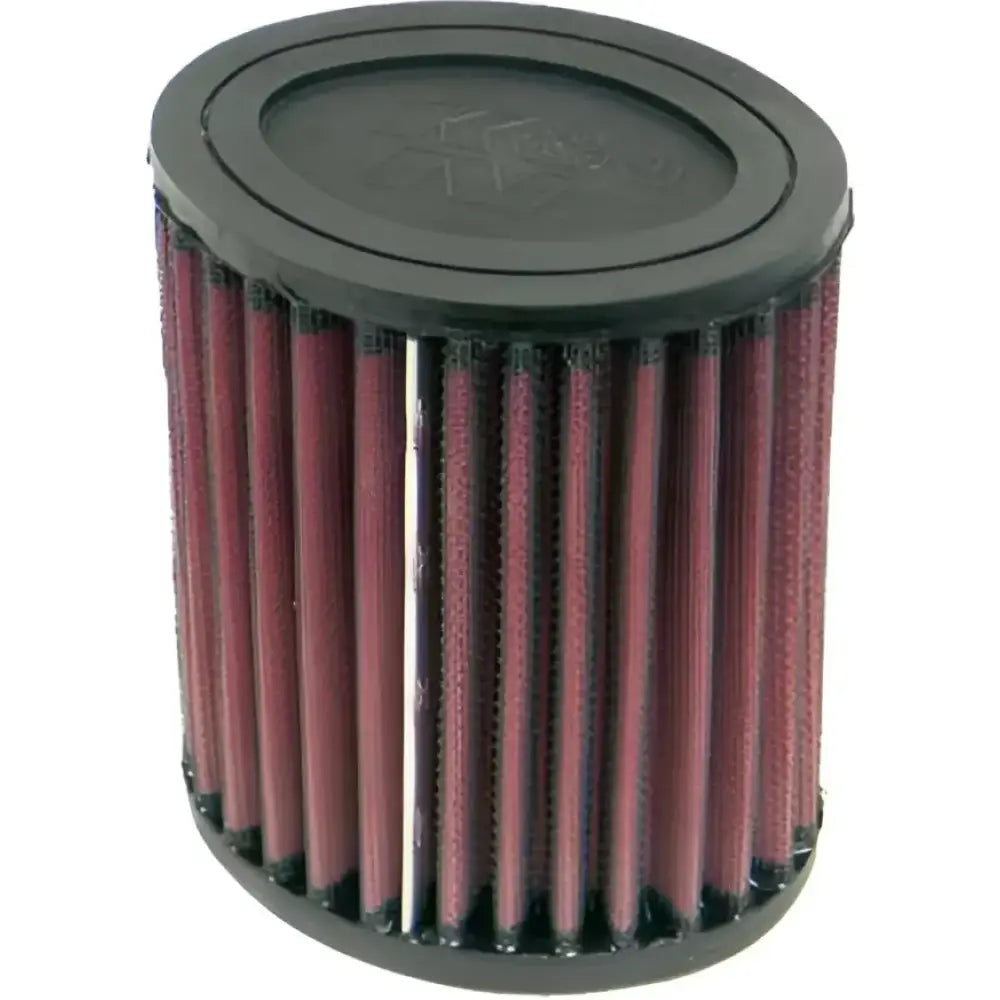Red and black oval K&N air filter for TB-8002 Air Filter model, high-performance air filter