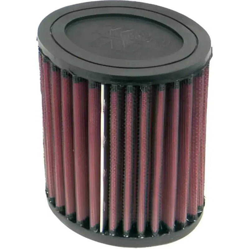 Red and black oval K&N air filter for TB-8002 Air Filter model, high-performance air filter