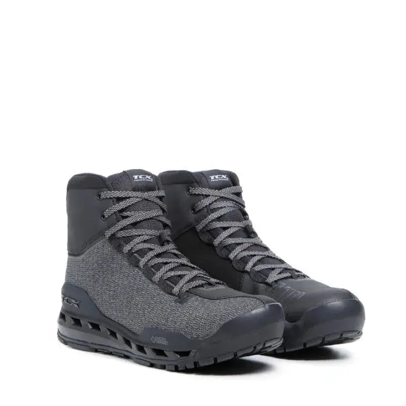 Pair of grey and black TCX Climatrek Surround GTX shoes size 44 for hiking