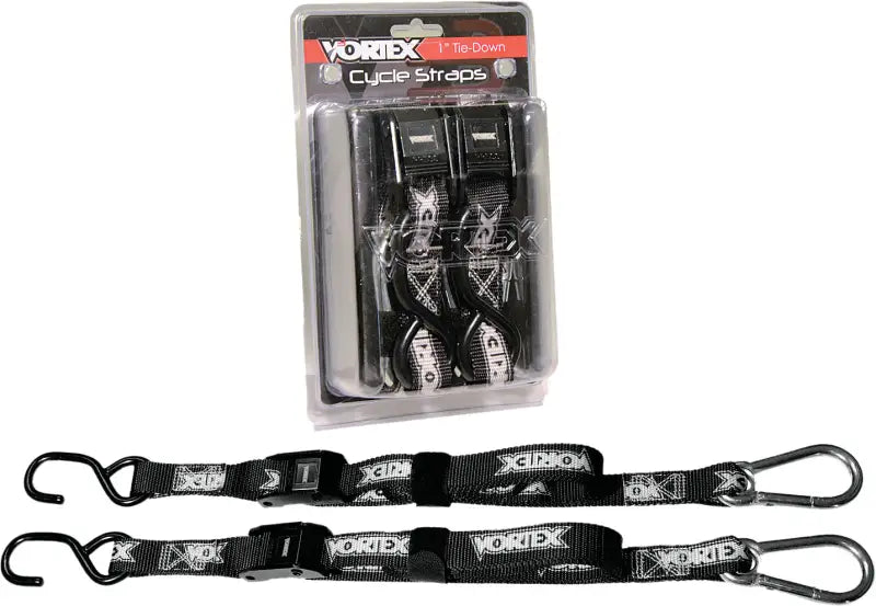 TD111 Vortex Tie Downs 1" 2/Pk Blk 