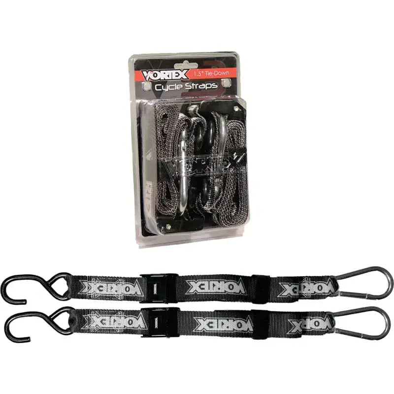 TD122 Vortex Tie Downs 1.5" 2/Pk Blk 