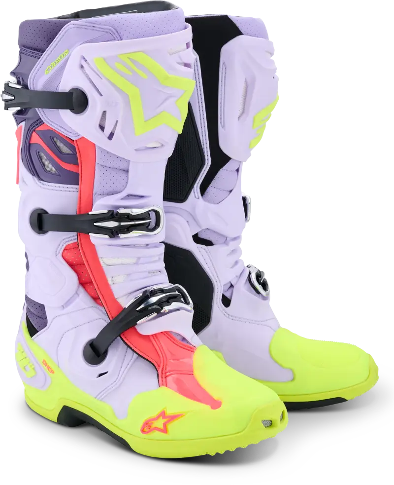 Tech 10 Supervented Purp/Ylw Fluo/Diva Pink 10 - ALPINESTARS