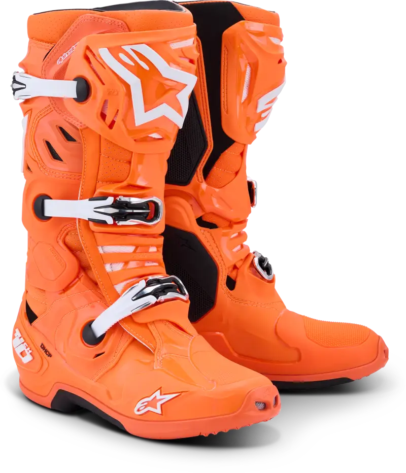 Tech 10 Supervented Orange Fluo/Black/White 8 - ALPINESTARS