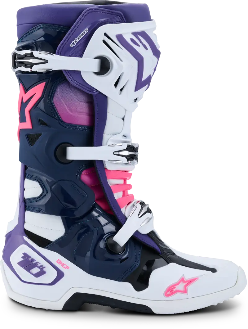 Tech 10 Wht/Violet/Nvy Bl/Pnk Fl 9 - ALPINESTARS
