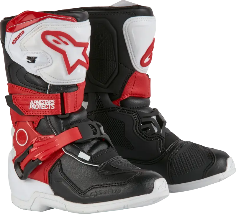 Tech 3s Kids Boots White/Blk/Bt Red Sz 13 - ALPINESTARS