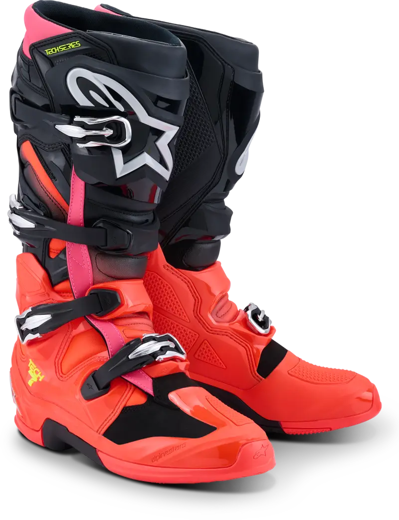 Tech 7 Black/Red Fluo/Pink Fluo 10 - ALPINESTARS