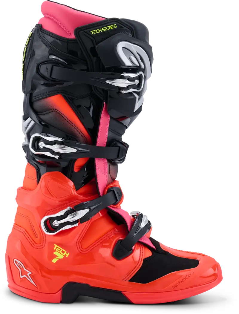 Tech 7 Black/Red Fluo/Pink Fluo 10 - ALPINESTARS