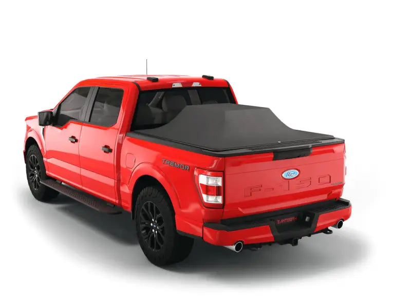 Red Ford F150 Raptor with sawtooth tonn cvr and tonneau cover for 21-22F-150 Raptor