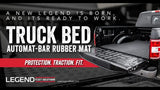 Black Legend Fleet truck bed mat with Automat-Bar design for pickup truck bed