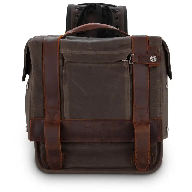 BURLY BRAND Throwover Saddlebag Dark Oak