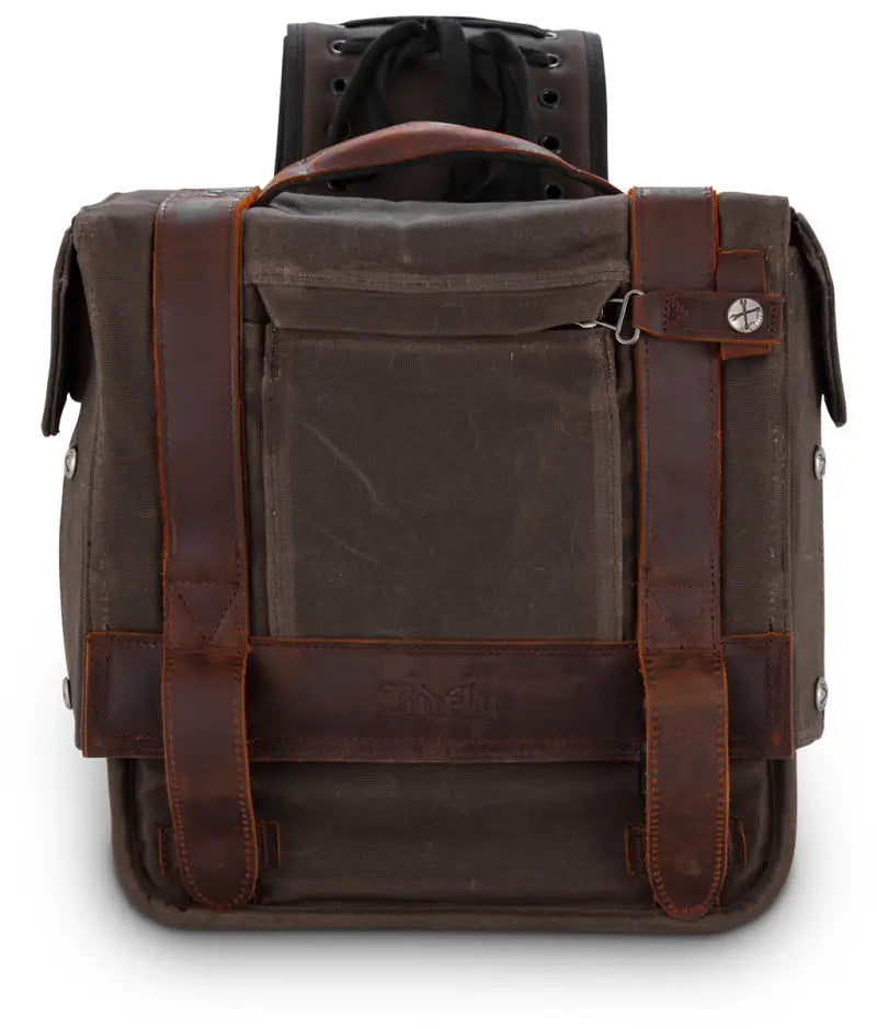 BURLY BRAND Throwover Saddlebag Dark Oak