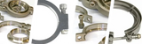 Assorted metal pipe clamps for TiAL Sport MVS optional inlet V-Band Clamp
