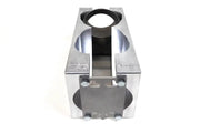 Ticon Industries elbow cutting fixture with silver aluminum cylinder head mount