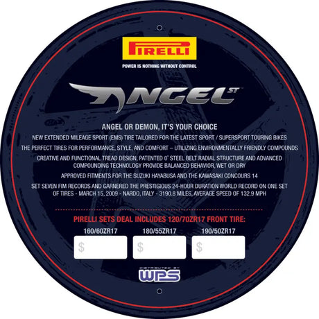 PIRELLI Tire Insert Display Sign Angel for Powersports