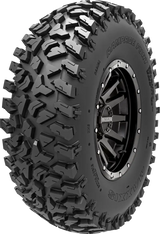 Black off-road tire with multi-spoke rim for RV parts accessories and truck upgrades