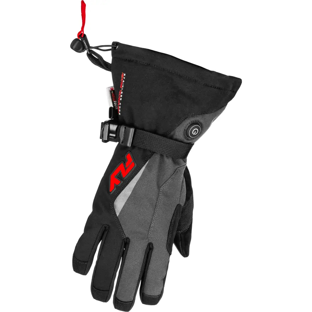 Title Heated Gauntlet Gloves Grey/Black/Red 3x
