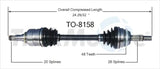 TO-8158 Trakmotive New Cv Axle - Shaft