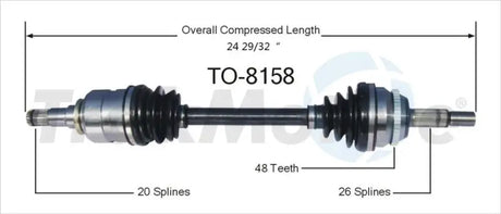 TO-8158 Trakmotive New Cv Axle - Shaft