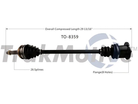 TO-8359 Trakmotive CV axle with rubber boots for vehicle’s drivetrain superior performance