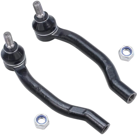 Two black Dorman tie rod ends with nuts, perfect for your tie rod replacement