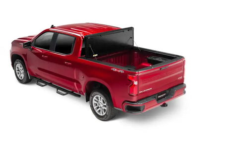 Tonneau Cover Hard Folding; 2 Folds/ 3 Panels; Front Hinge Allows Entire to Flip Up When Folded; Non-Lockable; Black