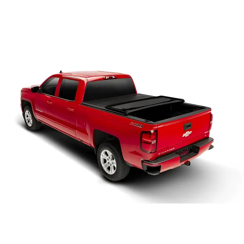 Tonneau Cover Soft Folding; 2 Folds/ 3 Panels; Not Hinged In Front; Lockable via Tailgate Lock; Black; Vinyl - Truck &