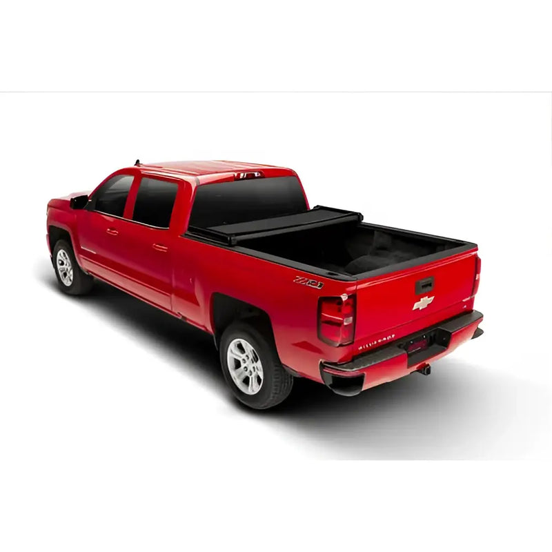 Tonneau Cover Soft Folding; 2 Folds/ 3 Panels; Not Hinged In Front; Lockable via Tailgate Lock; Black; Vinyl - Truck &