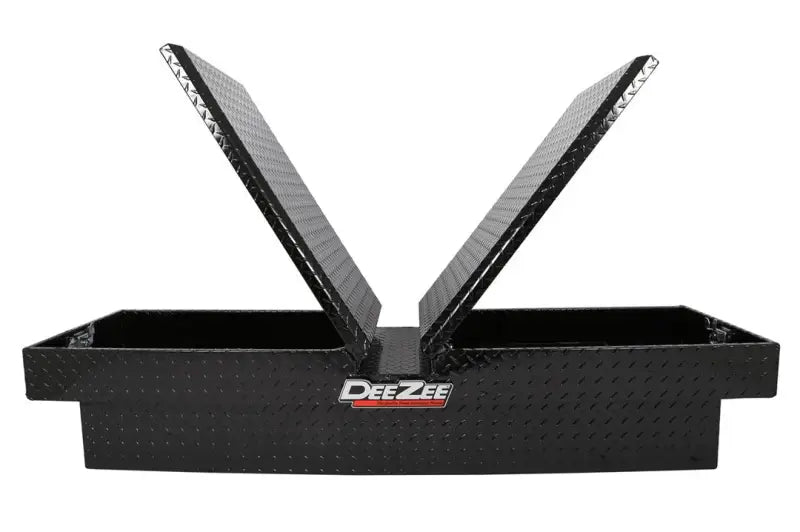 Tool Box Crossover; Gull Wing; Diamond Tread; Black Gloss Powder Coated Aluminum; 69-3/4 Inch Length x 20 Width 12.2