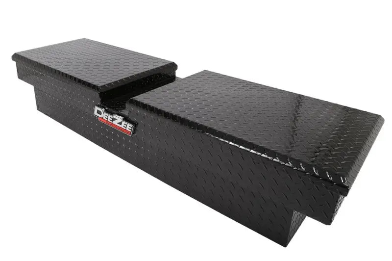 Tool Box Crossover; Gull Wing; Diamond Tread; Black Gloss Powder Coated Aluminum; 69-3/4 Inch Length x 20 Width 12.2