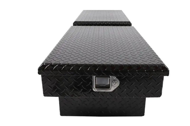 Tool Box Crossover; Gull Wing; Diamond Tread; Black Gloss Powder Coated Aluminum; 69-3/4 Inch Length x 20 Width 12.2