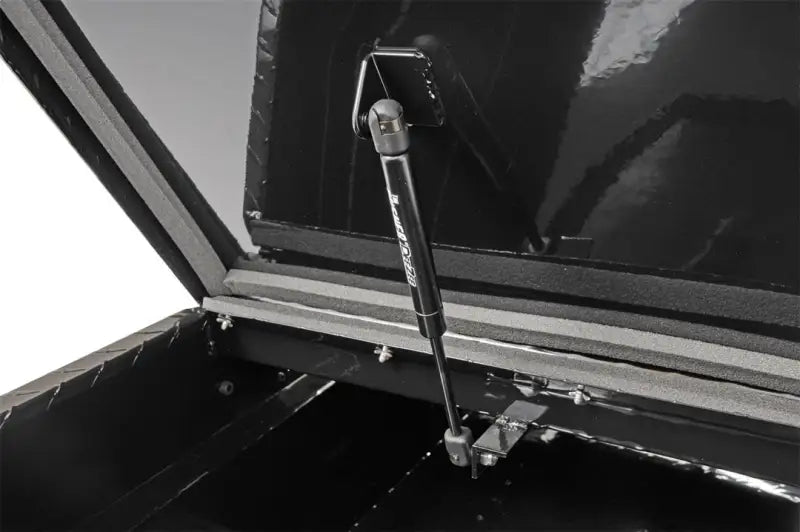 Tool Box Crossover; Gull Wing; Diamond Tread; Black Gloss Powder Coated Aluminum; 69-3/4 Inch Length x 20 Width 12.2