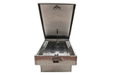 Tool Box Crossover; Gull Wing; Diamond Tread; Silver; Aluminum; 69-3/4 Inch Length x 20 Width 12.2 Height; 8.4 Cubic