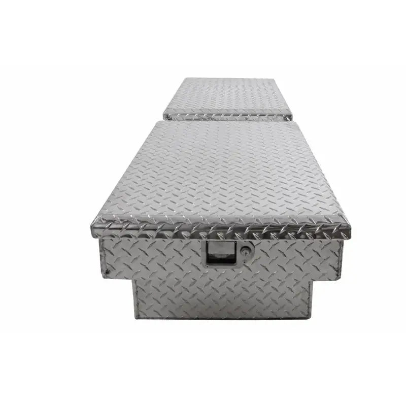 Tool Box Crossover; Gull Wing; Diamond Tread; Silver; Aluminum; 69-3/4 Inch Length x 20 Width 12.2 Height; 8.4 Cubic