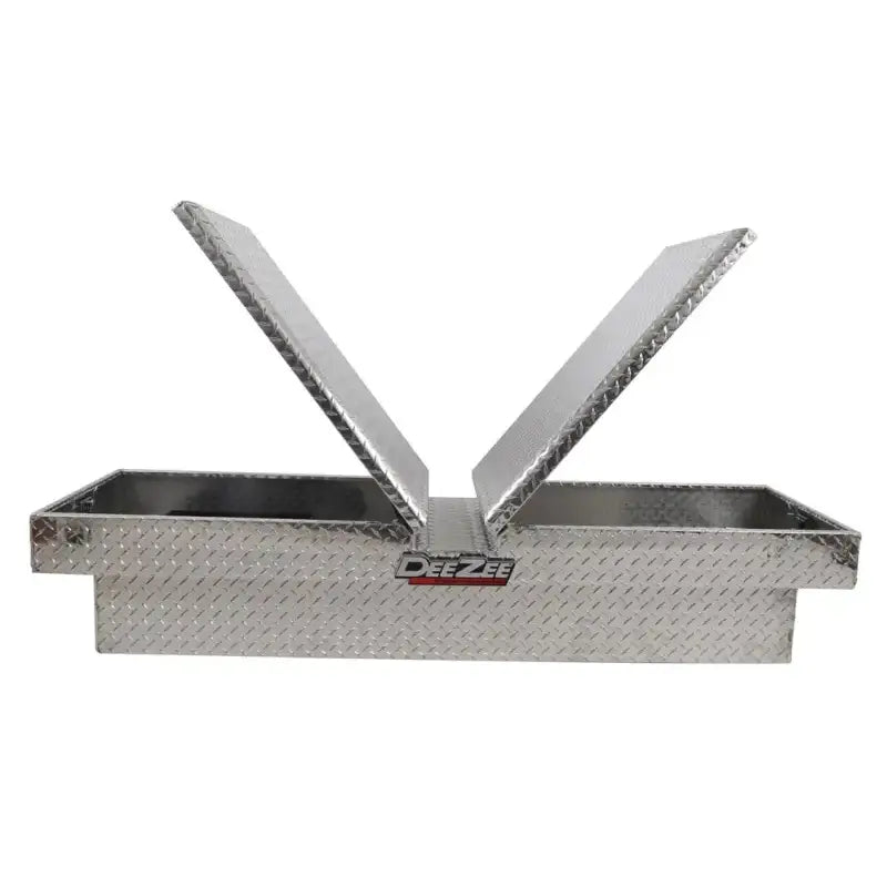 Tool Box Crossover; Gull Wing; Diamond Tread; Silver; Aluminum; 69-3/4 Inch Length x 20 Width 12.2 Height; 8.4 Cubic
