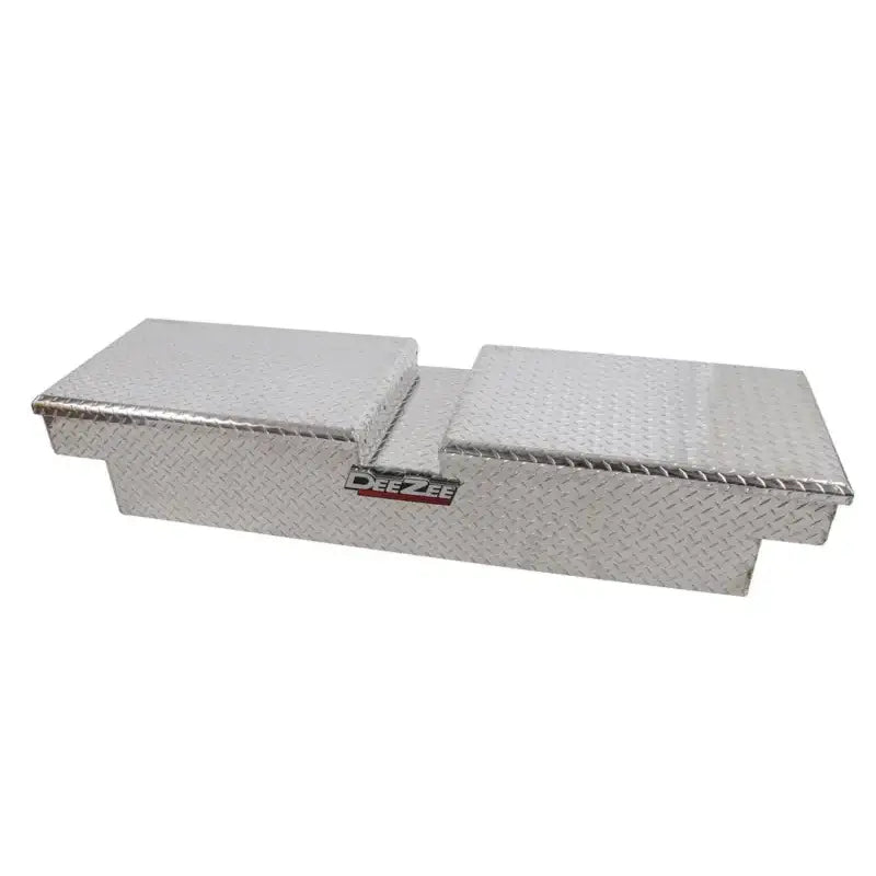 Tool Box Crossover; Gull Wing; Diamond Tread; Silver; Aluminum; 69-3/4 Inch Length x 20 Width 12.2 Height; 8.4 Cubic