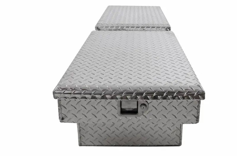 Tool Box Crossover; Gull Wing; Diamond Tread; Silver; Aluminum; 69-3/4 Inch Length x 20 Width 12.2 Height; 8.4 Cubic