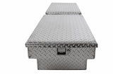 Tool Box Crossover; Gull Wing; Diamond Tread; Silver; Aluminum; 69-3/4 Inch Length x 20 Width 12.2 Height; 8.4 Cubic