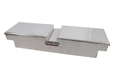 Tool Box Crossover; Gull Wing; Diamond Tread; Silver; Aluminum; 69-3/4 Inch Length x 20 Width 12.2 Height; 8.4 Cubic