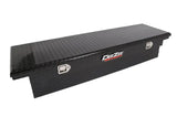 Tool Box Crossover Low Profile; Single Lid; Diamond Tread; Black Gloss Powder Coated Aluminum; 69-3/4 Inch Length x 20