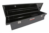 Tool Box Crossover Low Profile; Single Lid; Diamond Tread; Black Gloss Powder Coated Aluminum; 69-3/4 Inch Length x 20