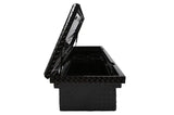Tool Box Crossover Low Profile; Single Lid; Diamond Tread; Black Gloss Powder Coated Aluminum; 69-3/4 Inch Length x 20