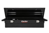 Tool Box Crossover Low Profile; Single Lid; Diamond Tread; Black Gloss Powder Coated Aluminum; 69-3/4 Inch Length x 20