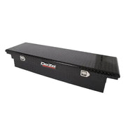 Tool Box Crossover Low Profile; Single Lid; Diamond Tread; Black Gloss Powder Coated Aluminum; 69-3/4 Inch Length x 20