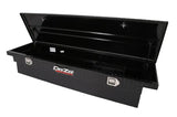 Tool Box Crossover Low Profile; Single Lid; Diamond Tread; Black Gloss Powder Coated Aluminum; 69-3/4 Inch Length x 20