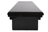Tool Box Crossover Low Profile; Single Lid; Diamond Tread; Black Gloss Powder Coated Aluminum; 69-3/4 Inch Length x 20