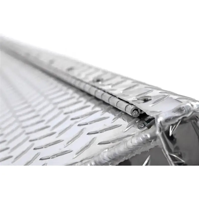 Tool Box Crossover Low Profile; Single Lid; Diamond Tread; Silver; Aluminum; 69-3/4 Inch Length x 20 Width 12.2 Height;